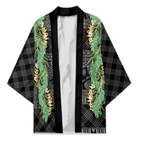 Hawai'i Paniolo Maile Twisted Lei Kimono Obsidian Black LT7 Unisex Black - Polynesian Pride