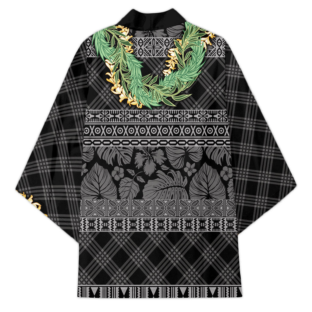 Hawai'i Paniolo Maile Twisted Lei Kimono Obsidian Black LT7 - Polynesian Pride