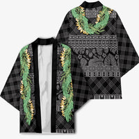Hawai'i Paniolo Maile Twisted Lei Kimono Obsidian Black LT7 - Polynesian Pride