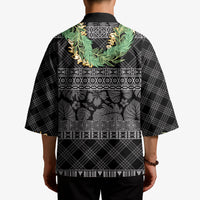 Hawai'i Paniolo Maile Twisted Lei Kimono Obsidian Black LT7 - Polynesian Pride
