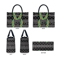 Hawai'i Paniolo Maile Twisted Lei Leather Bag Obsidian Black LT7 - Polynesian Pride