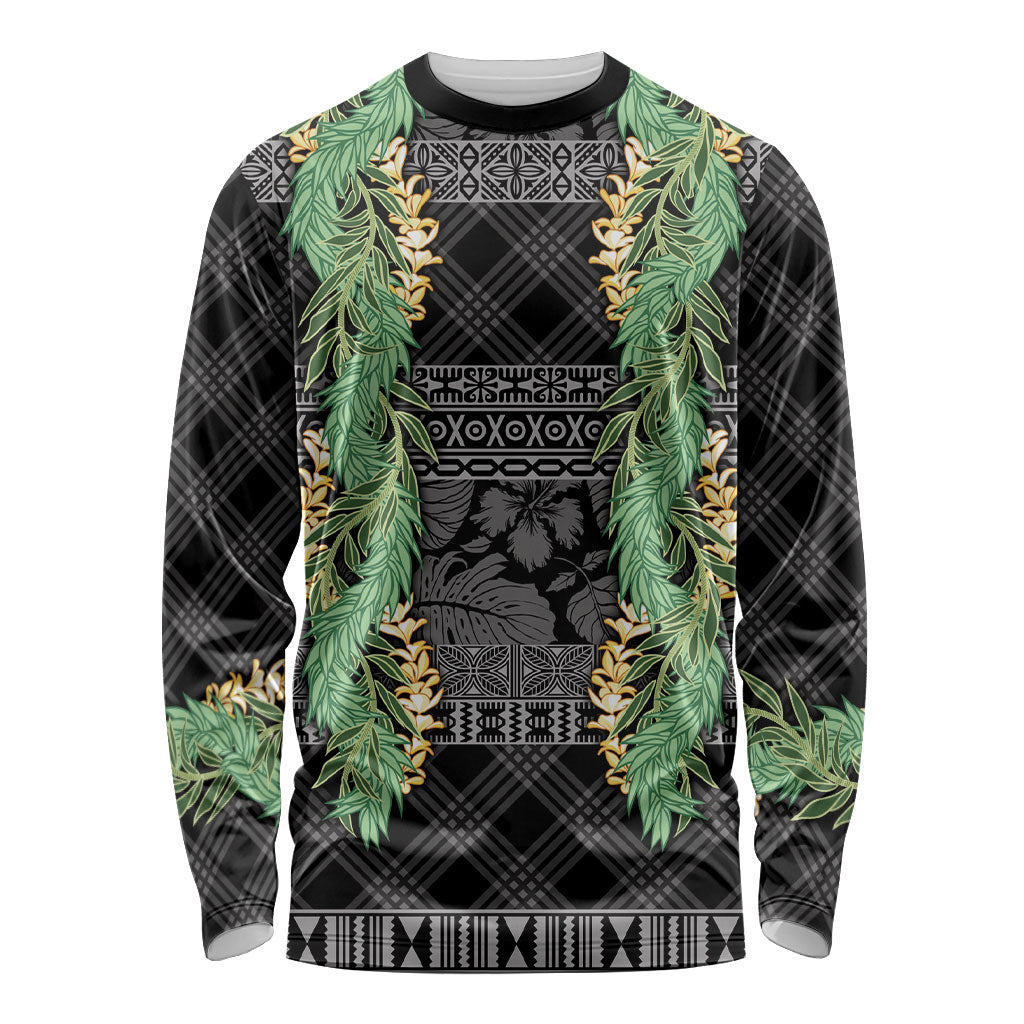 Hawai'i Paniolo Maile Twisted Lei Long Sleeve Shirt Obsidian Black