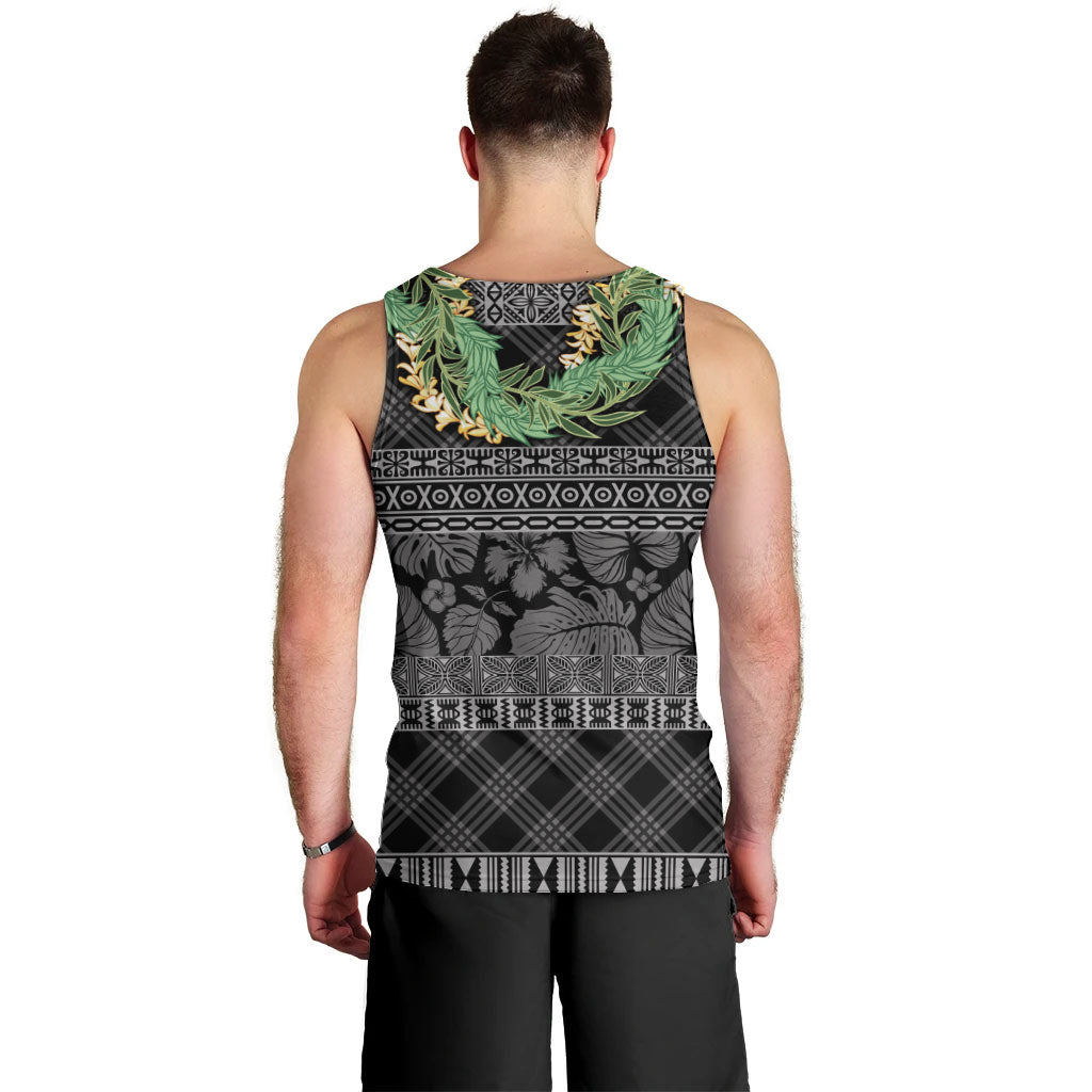 Hawai'i Paniolo Maile Twisted Lei Men Tank Top Obsidian Black LT7 - Polynesian Pride