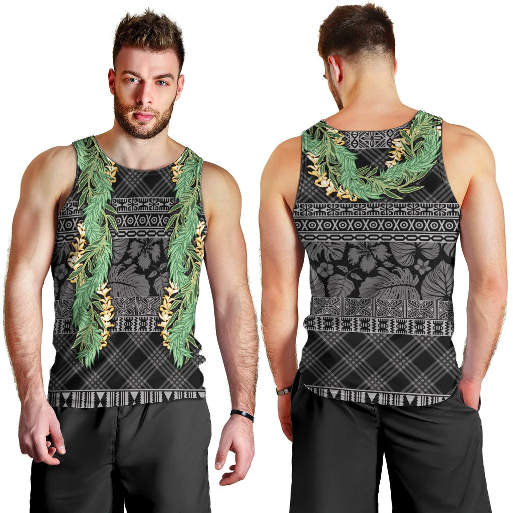 Hawai'i Paniolo Maile Twisted Lei Men Tank Top Obsidian Black LT7 - Polynesian Pride