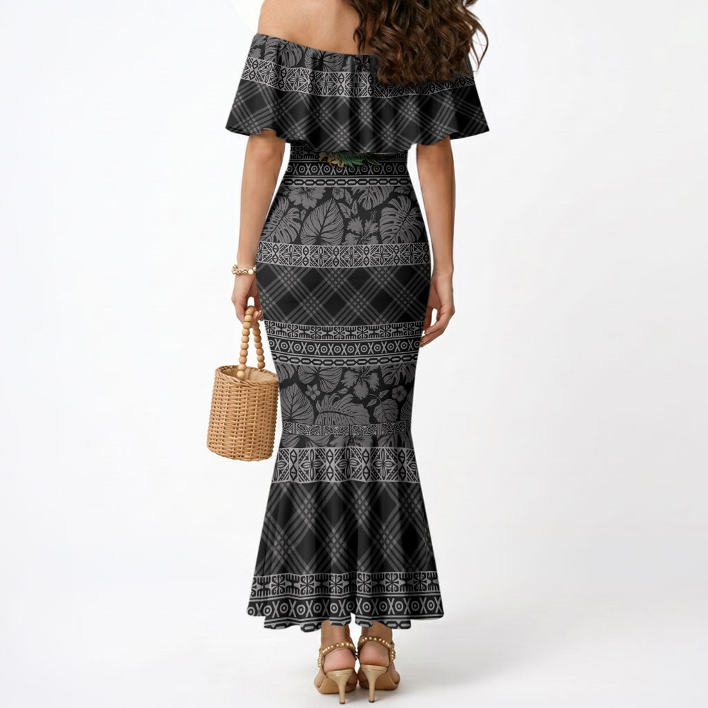 Hawai'i Paniolo Maile Twisted Lei Mermaid Dress Obsidian Black LT7 - Polynesian Pride