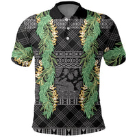 Hawai'i Paniolo Maile Twisted Lei Polo Shirt Obsidian Black LT7 Black - Polynesian Pride
