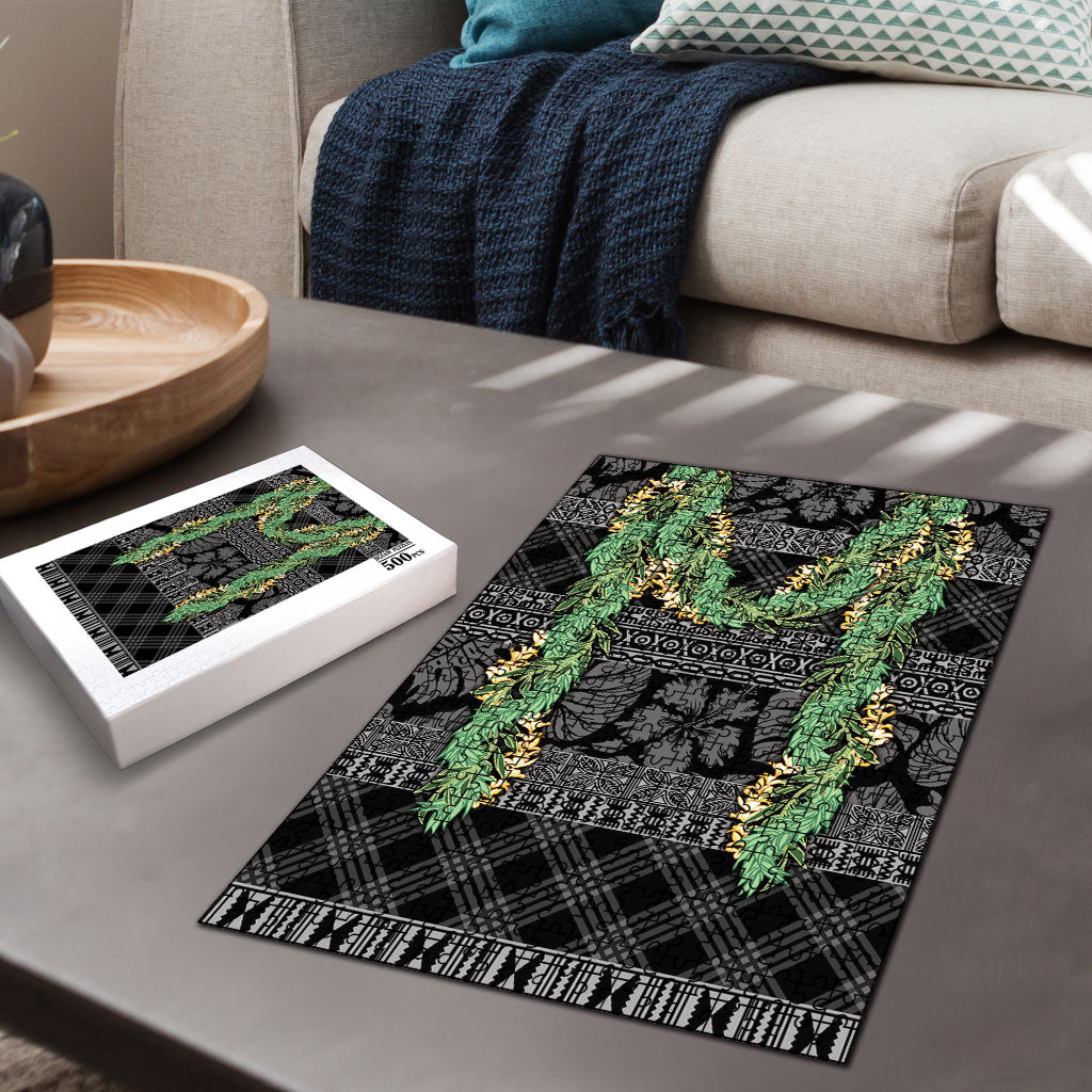 Hawai'i Paniolo Maile Twisted Lei Puzzle Obsidian Black LT7 - Polynesian Pride