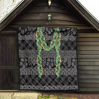Hawai'i Paniolo Maile Twisted Lei Quilt Obsidian Black LT7 - Polynesian Pride