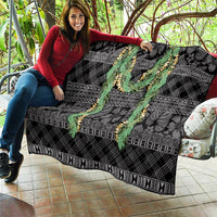 Hawai'i Paniolo Maile Twisted Lei Quilt Obsidian Black LT7 - Polynesian Pride