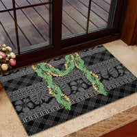 Hawai'i Paniolo Maile Twisted Lei Rubber Doormat Obsidian Black LT7 - Polynesian Pride