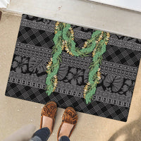 Hawai'i Paniolo Maile Twisted Lei Rubber Doormat Obsidian Black LT7 - Polynesian Pride