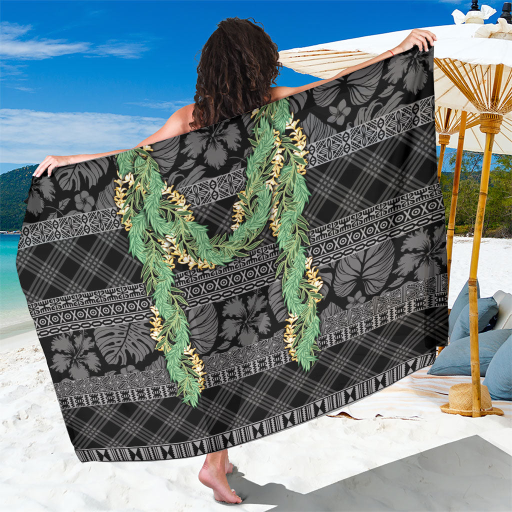Hawai'i Paniolo Maile Twisted Lei Sarong Obsidian Black