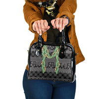 Hawai'i Paniolo Maile Twisted Lei Shoulder Handbag Obsidian Black LT7 One Size Black - Polynesian Pride
