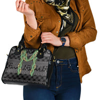 Hawai'i Paniolo Maile Twisted Lei Shoulder Handbag Obsidian Black LT7 - Polynesian Pride