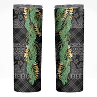 Hawai'i Paniolo Maile Twisted Lei Skinny Tumbler Obsidian Black LT7 Black - Polynesian Pride