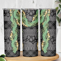 Hawai'i Paniolo Maile Twisted Lei Skinny Tumbler Obsidian Black LT7 - Polynesian Pride