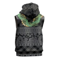 Hawai'i Paniolo Maile Twisted Lei Sleeveless Hoodie Obsidian Black LT7 - Polynesian Pride