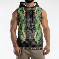 Hawai'i Paniolo Maile Twisted Lei Sleeveless Hoodie Obsidian Black LT7 - Polynesian Pride