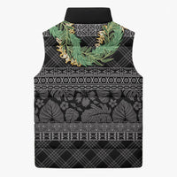 Hawai'i Paniolo Maile Twisted Lei Sleeveless Puffer Jacket Obsidian Black LT7 - Polynesian Pride