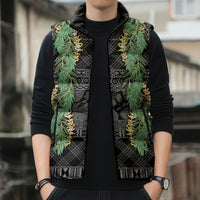 Hawai'i Paniolo Maile Twisted Lei Sleeveless Puffer Jacket Obsidian Black LT7 - Polynesian Pride