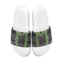 Hawai'i Paniolo Maile Twisted Lei Slide Sandals Obsidian Black LT7 Black - Polynesian Pride