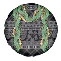 Hawai'i Paniolo Maile Twisted Lei Spare Tire Cover Obsidian Black LT7 - Polynesian Pride