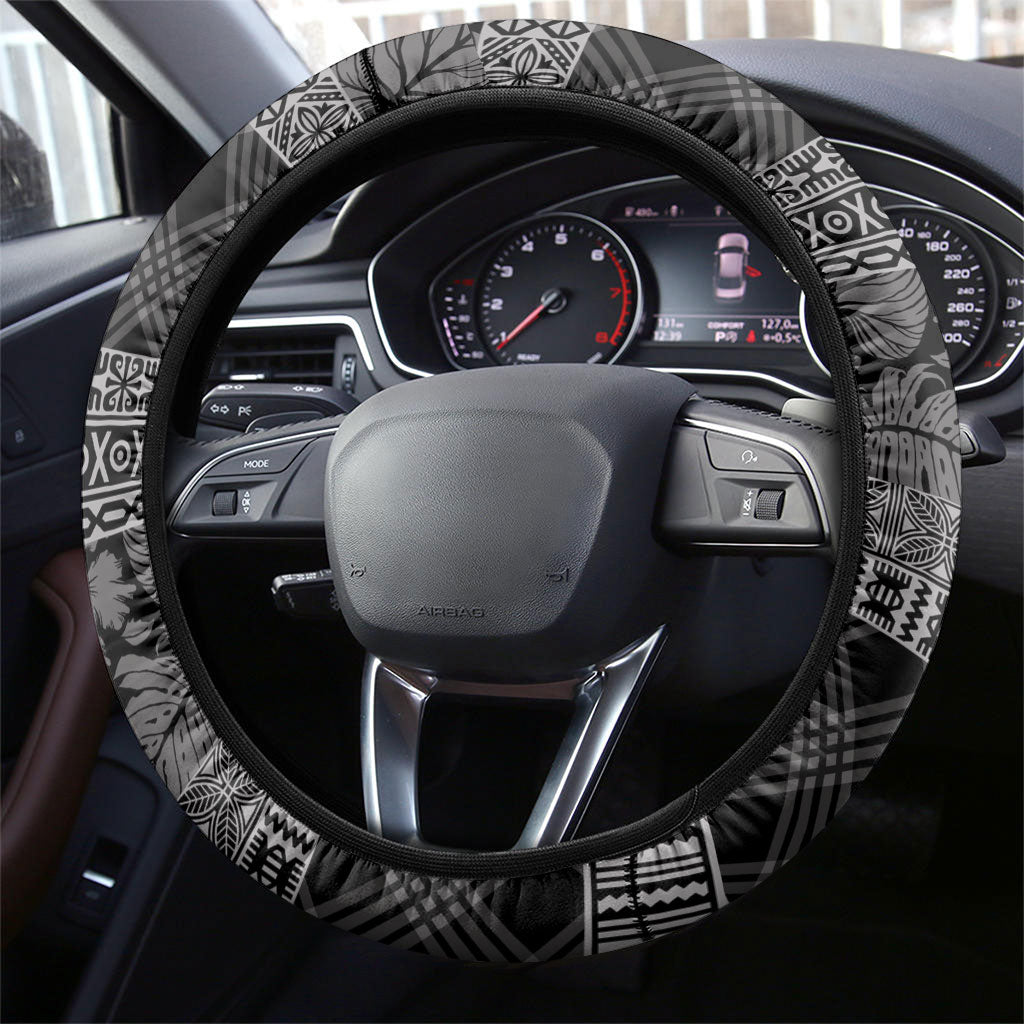 Hawai'i Paniolo Maile Twisted Lei Steering Wheel Cover Obsidian Black LT7 - Polynesian Pride