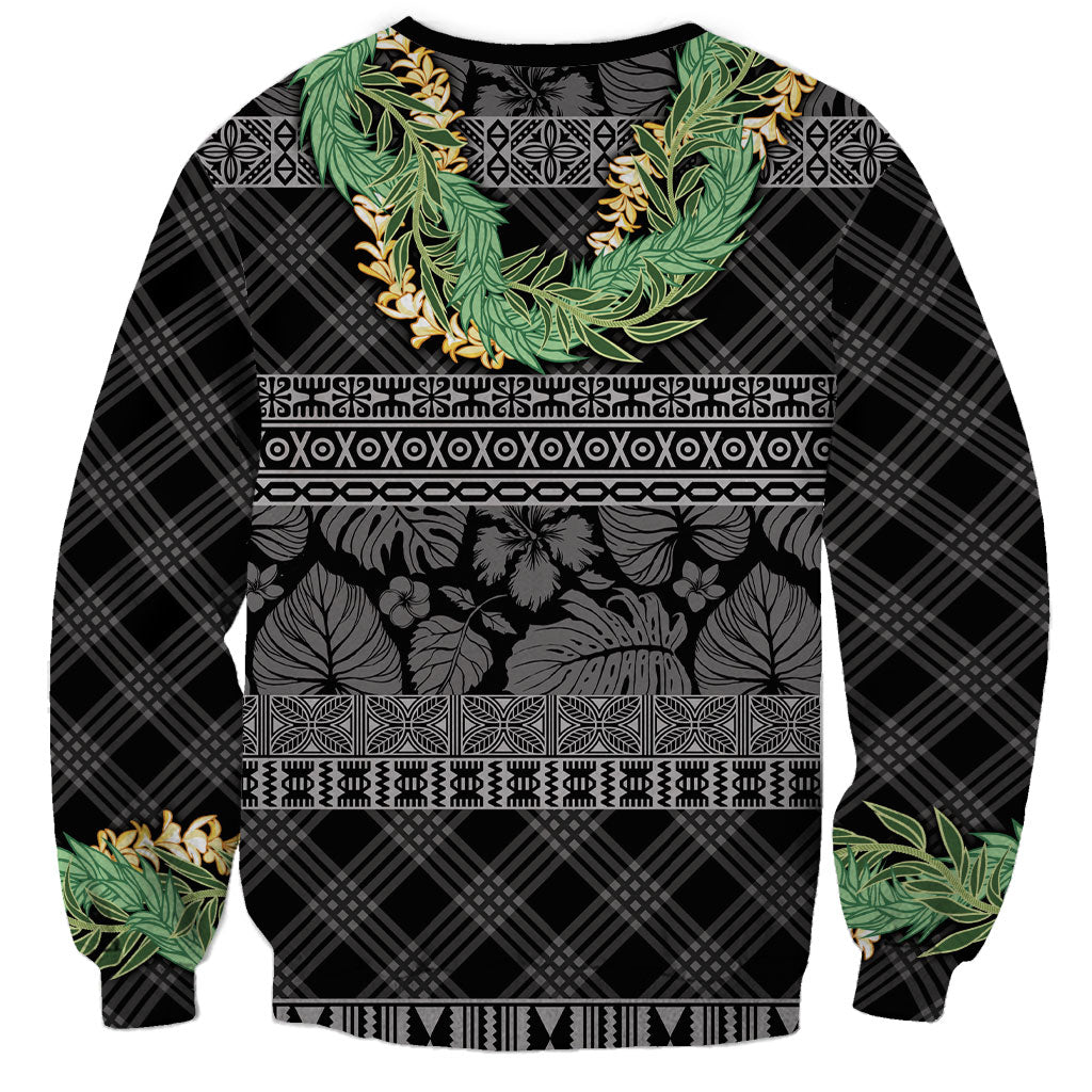 Hawai'i Paniolo Maile Twisted Lei Sweatshirt Obsidian Black LT7 - Polynesian Pride