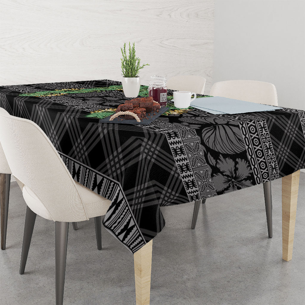 Hawai'i Paniolo Maile Twisted Lei Tablecloth Obsidian Black LT7 - Polynesian Pride