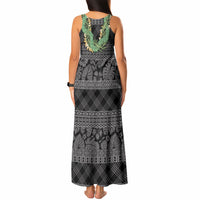 Hawai'i Paniolo Maile Twisted Lei Tank Maxi Dress Obsidian Black LT7 - Polynesian Pride