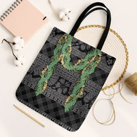 Hawai'i Paniolo Maile Twisted Lei Tote Bag Obsidian Black LT7 Black Strap One Size Black - Polynesian Pride