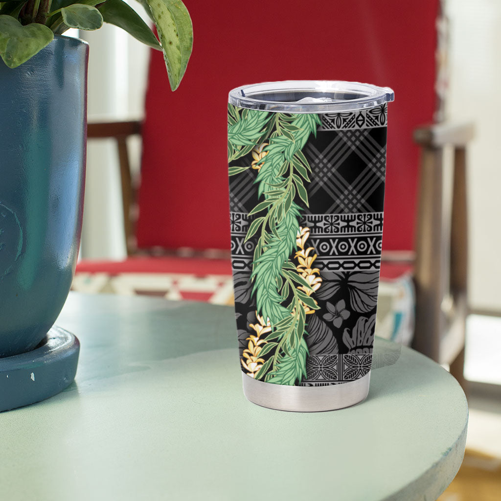 Hawai'i Paniolo Maile Twisted Lei Tumbler Cup Obsidian Black LT7 - Polynesian Pride