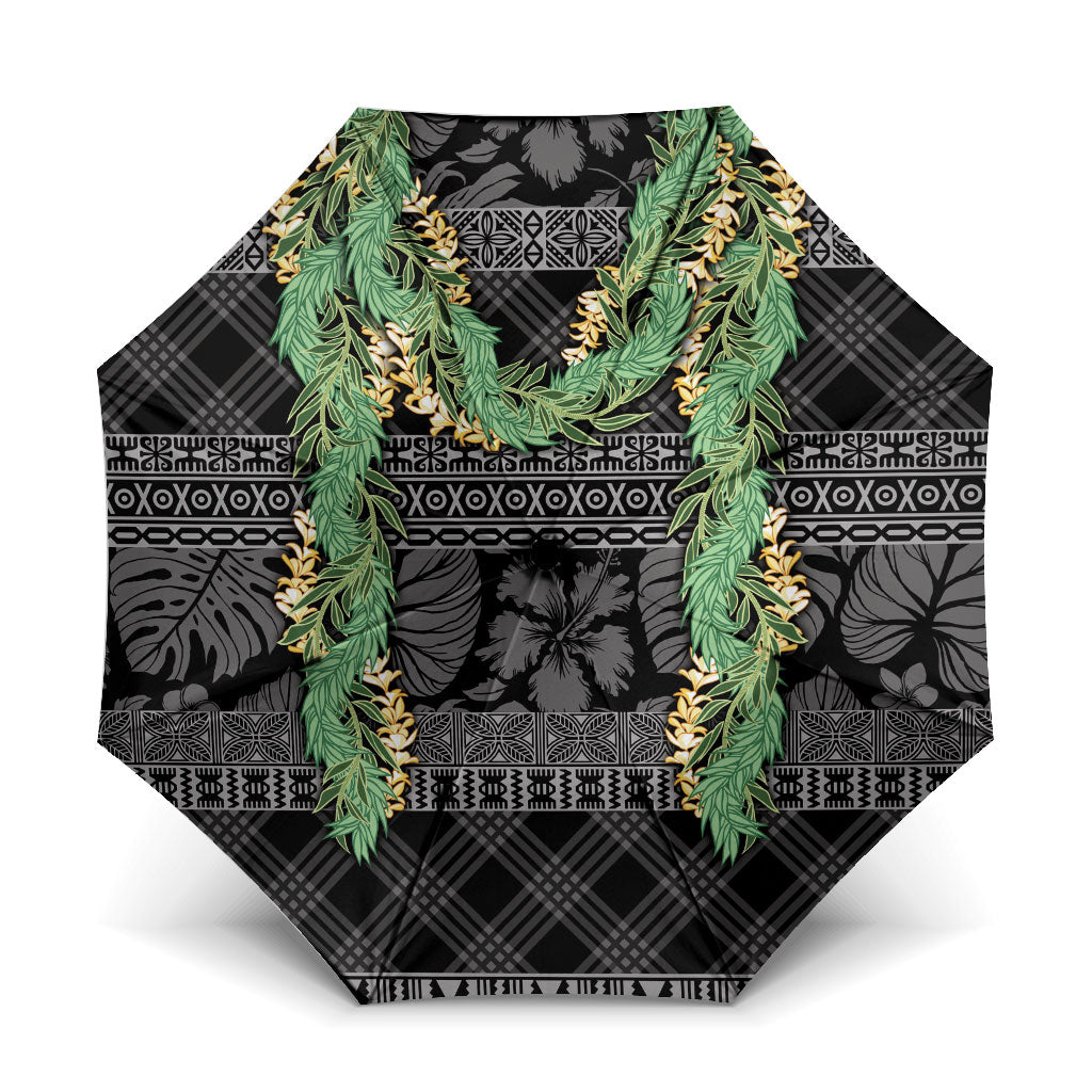 Hawai'i Paniolo Maile Twisted Lei Umbrella Obsidian Black