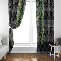 Hawai'i Paniolo Maile Twisted Lei Window Curtain Obsidian Black LT7 - Polynesian Pride