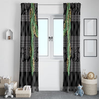 Hawai'i Paniolo Maile Twisted Lei Window Curtain Obsidian Black LT7 - Polynesian Pride