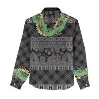 Hawai'i Paniolo Maile Twisted Lei Women Casual Shirt Obsidian Black LT7 - Polynesian Pride