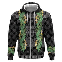Hawai'i Paniolo Maile Twisted Lei Zip Hoodie Obsidian Black LT7 Zip Hoodie Black - Polynesian Pride