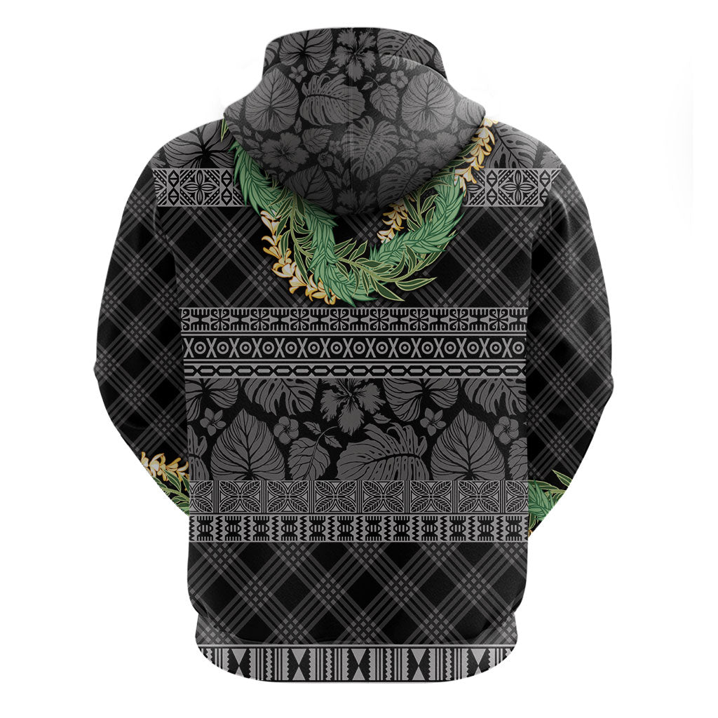 Hawai'i Paniolo Maile Twisted Lei Zip Hoodie Obsidian Black LT7 - Polynesian Pride