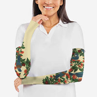 New Zealand Christmas Arm Sleeves Romantic Tui Birds on Pohutukawa - Ivory - Polynesian Pride