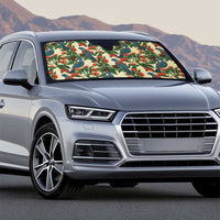 New Zealand Christmas Auto Sun Shade Romantic Tui Birds on Pohutukawa - Ivory - Polynesian Pride