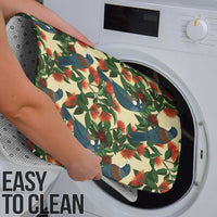 New Zealand Christmas Bathroom Set Romantic Tui Birds on Pohutukawa - Ivory - Polynesian Pride