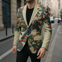 New Zealand Christmas Blazer Romantic Tui Birds on Pohutukawa - Ivory - Polynesian Pride