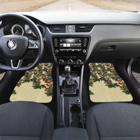 New Zealand Christmas Car Mats Romantic Tui Birds on Pohutukawa - Ivory - Polynesian Pride