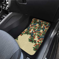 New Zealand Christmas Car Mats Romantic Tui Birds on Pohutukawa - Ivory - Polynesian Pride