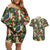New Zealand Christmas Couples Matching Off Shoulder Short Dress and Hawaiian Shirt Romantic Tui Birds on Pohutukawa - Ivory - Polynesian Pride