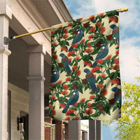 New Zealand Christmas Garden Flag Romantic Tui Birds on Pohutukawa - Ivory - Polynesian Pride