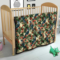 New Zealand Christmas Quilt Romantic Tui Birds on Pohutukawa - Ivory - Polynesian Pride