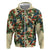 New Zealand Christmas Zip Hoodie Romantic Tui Birds on Pohutukawa - Ivory - Polynesian Pride