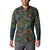 New Zealand Christmas Button Sweatshirt Romantic Tui Birds on Pohutukawa - Cobalt - Polynesian Pride