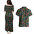 New Zealand Christmas Couples Matching Puletasi and Hawaiian Shirt Romantic Tui Birds on Pohutukawa - Cobalt - Polynesian Pride